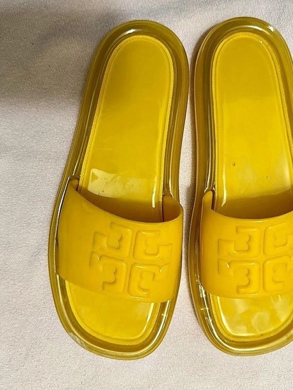 Tory Burch Bubble Jelly Slide Yellow Sandals